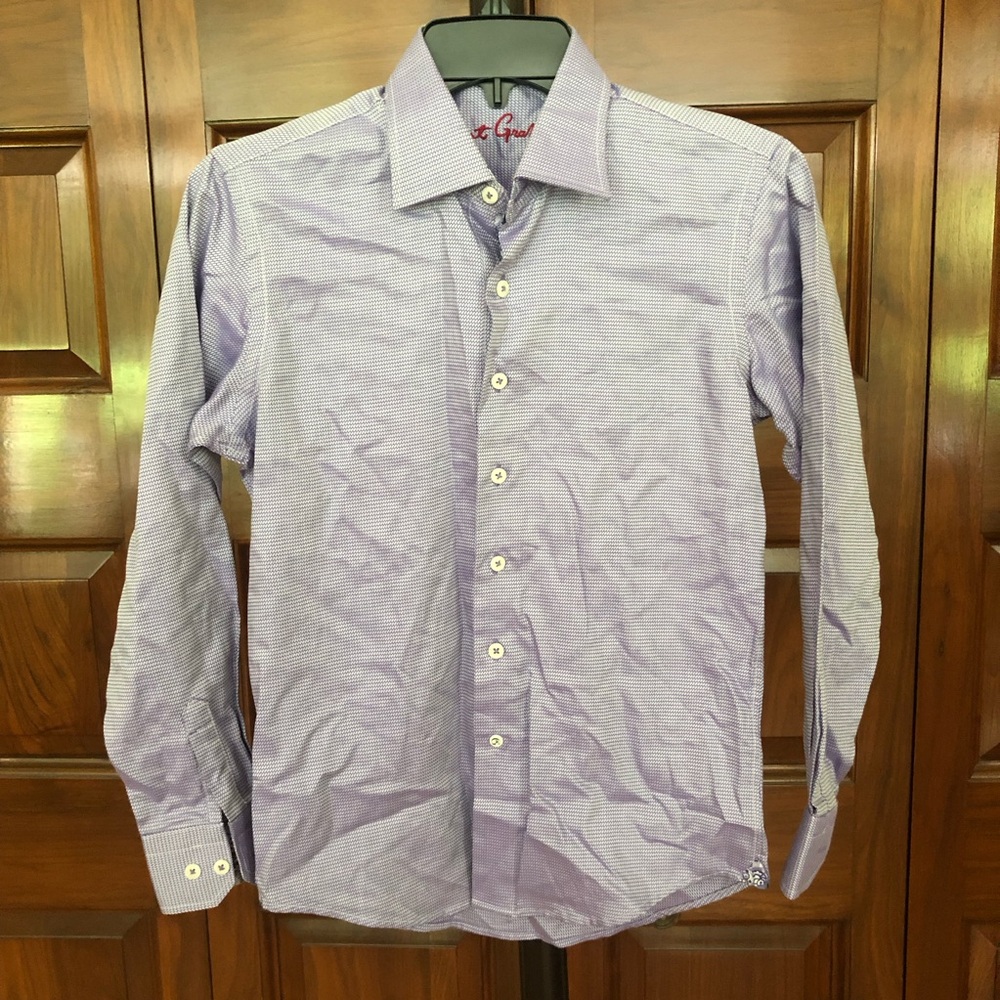 Kids Robert Graham Purple Print Button Down Shirt